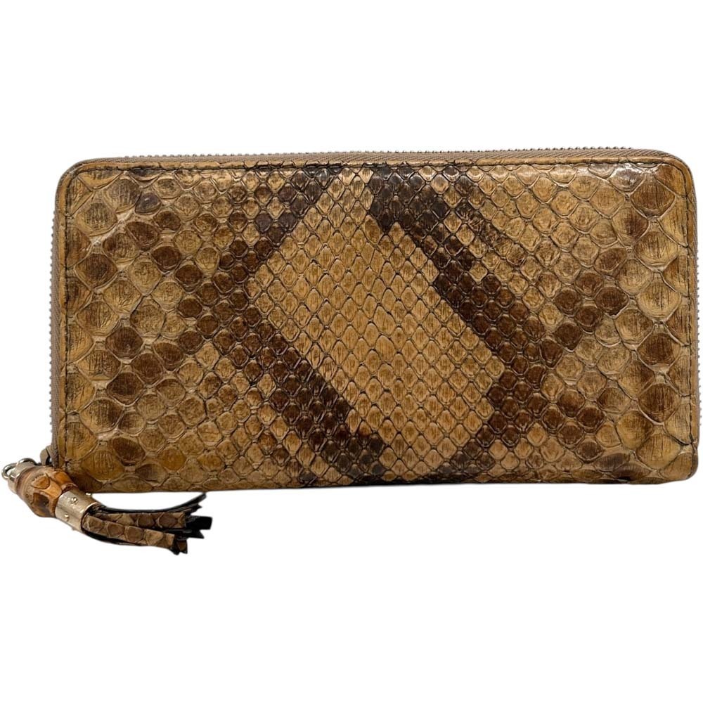 Gucci Python Zip Around Wallet Beige - image 2